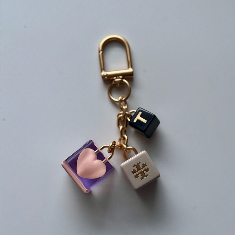 Tory Burch Logo Cube Keychain